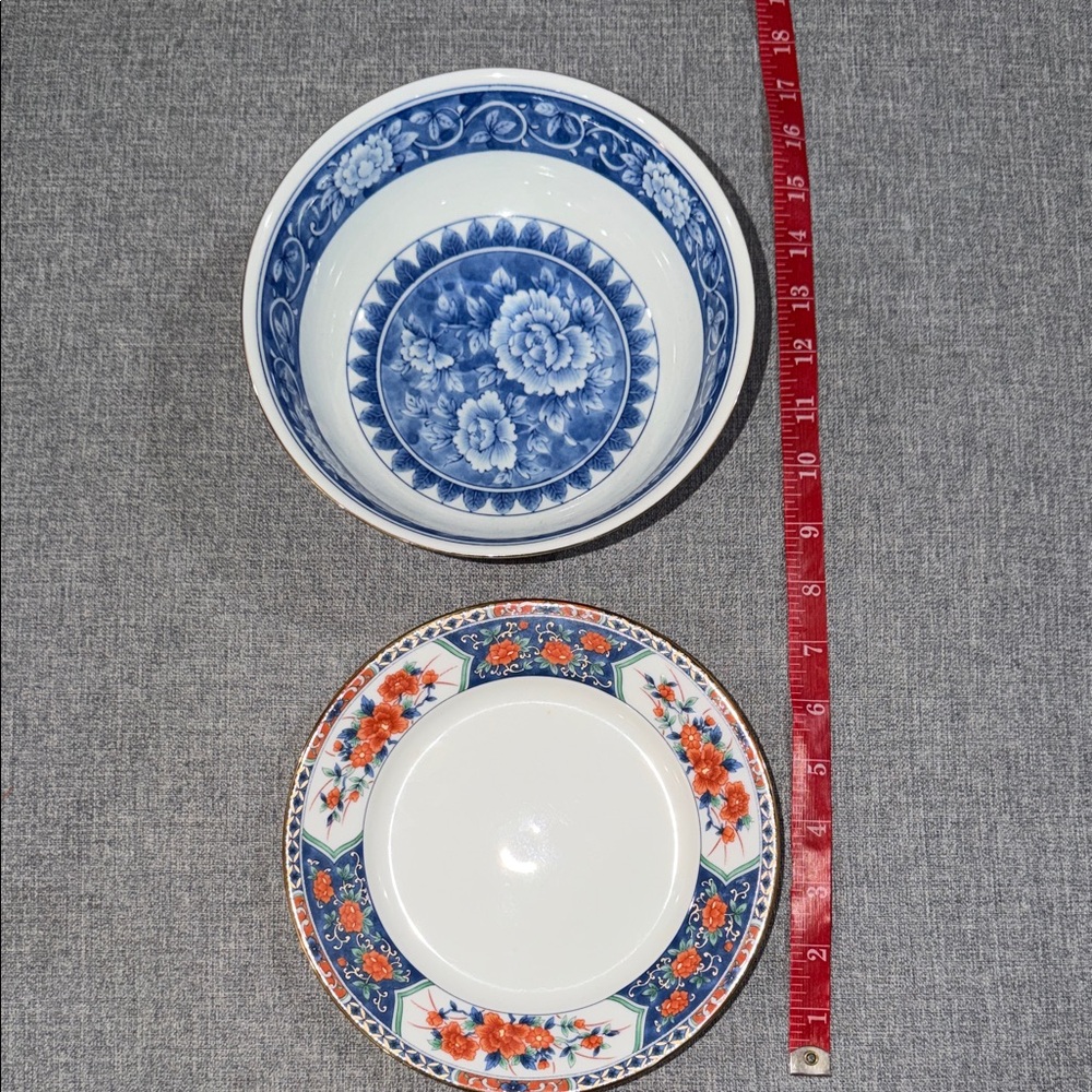 Vintage  Tiffany And Co Bowl And Underplate Set Imari Style Servingware